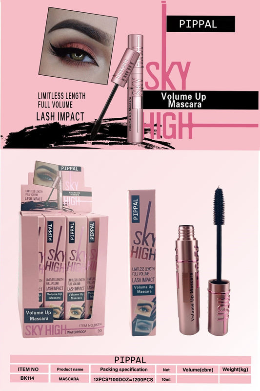 Pippal Sky High Mascara Ultra Volume Up Volumizing Mascara for Bold And Dramatic Lashes Long Lasting Waterproof 10Gm (Pack of 1)